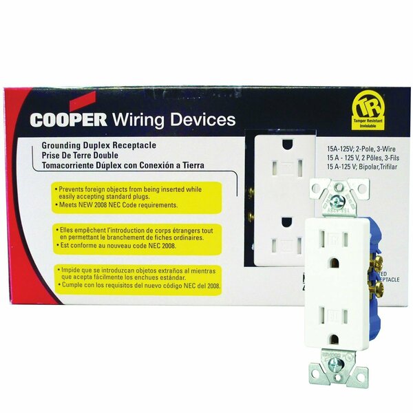 Cooper Industries D Cor Receptacle Wh TR1107W10